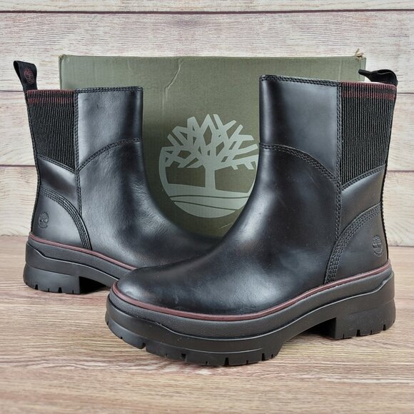 Timberland Shoes - NEW Timberland Malynn Boots Women's Size 6.5 Chelsea Chunky Leather Biker Moto